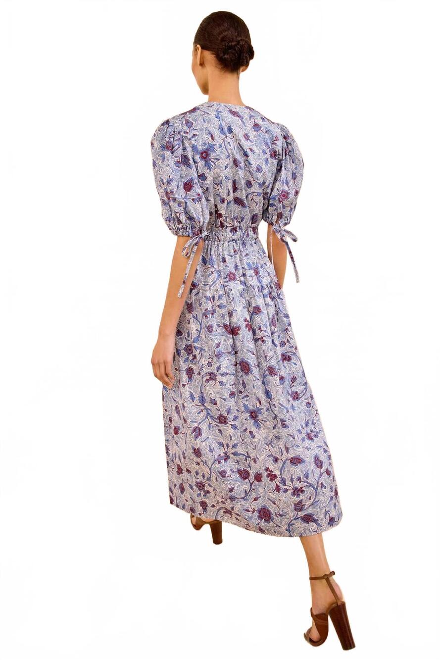 NEW ULLA JOHNSON adriana cotton midi dress in gardenia - Picture 4 of 4